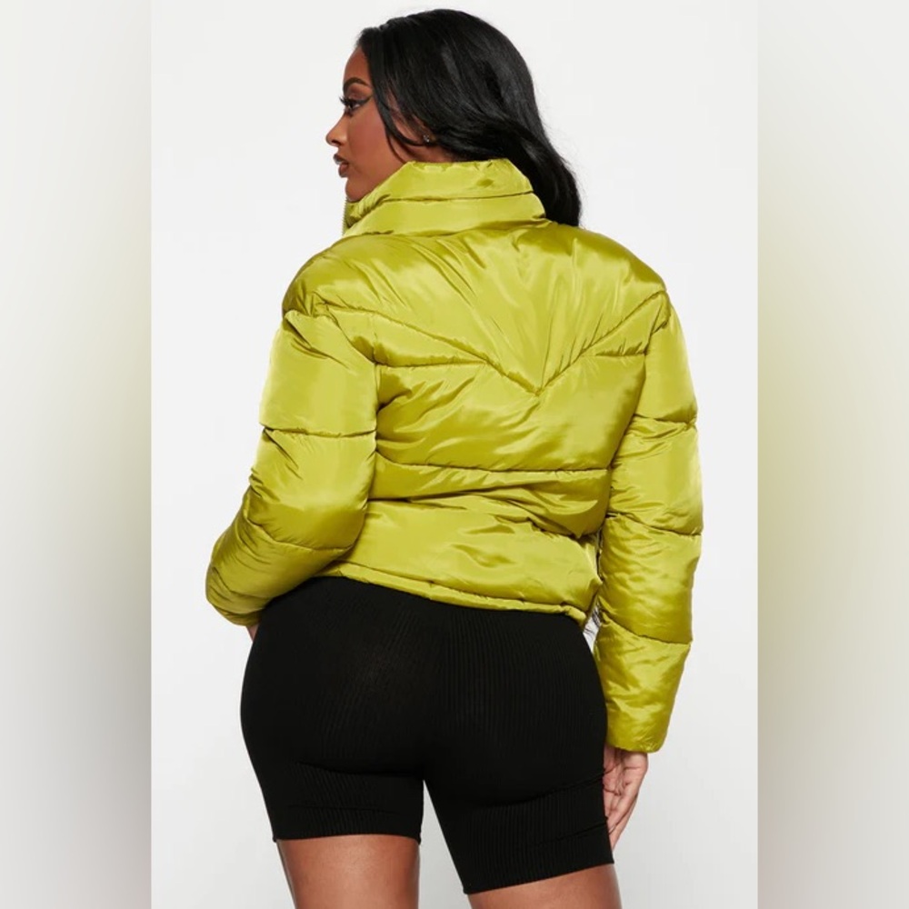 •City Streets• Puffer Jacket in Chartreuse - Picture 2 of 2